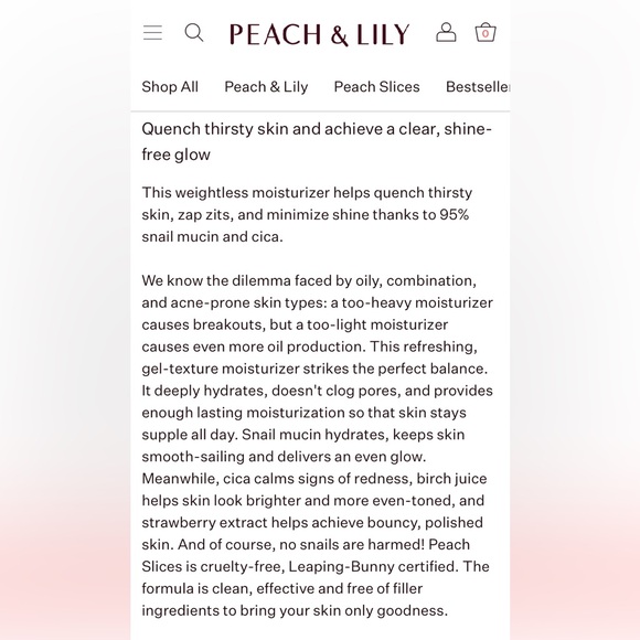 Peach Slices Snail Rescue all-in-one face moisturizer - Picture 3 of 4